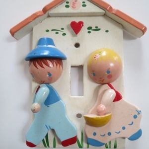 Vintage 1960’s Wood Light Switch Plate cover